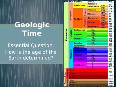 Geologic Time Essential Question: