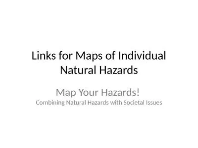 Links for Maps of Individual Natural Hazards