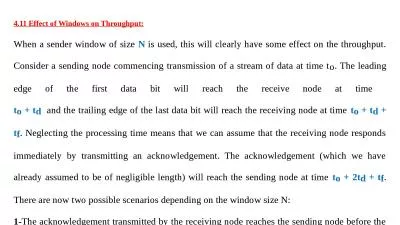 4.11 Effect of Windows on Throughput