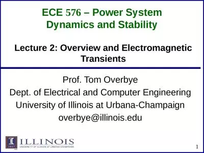 ECE  576   – Power System Dynamics and Stability