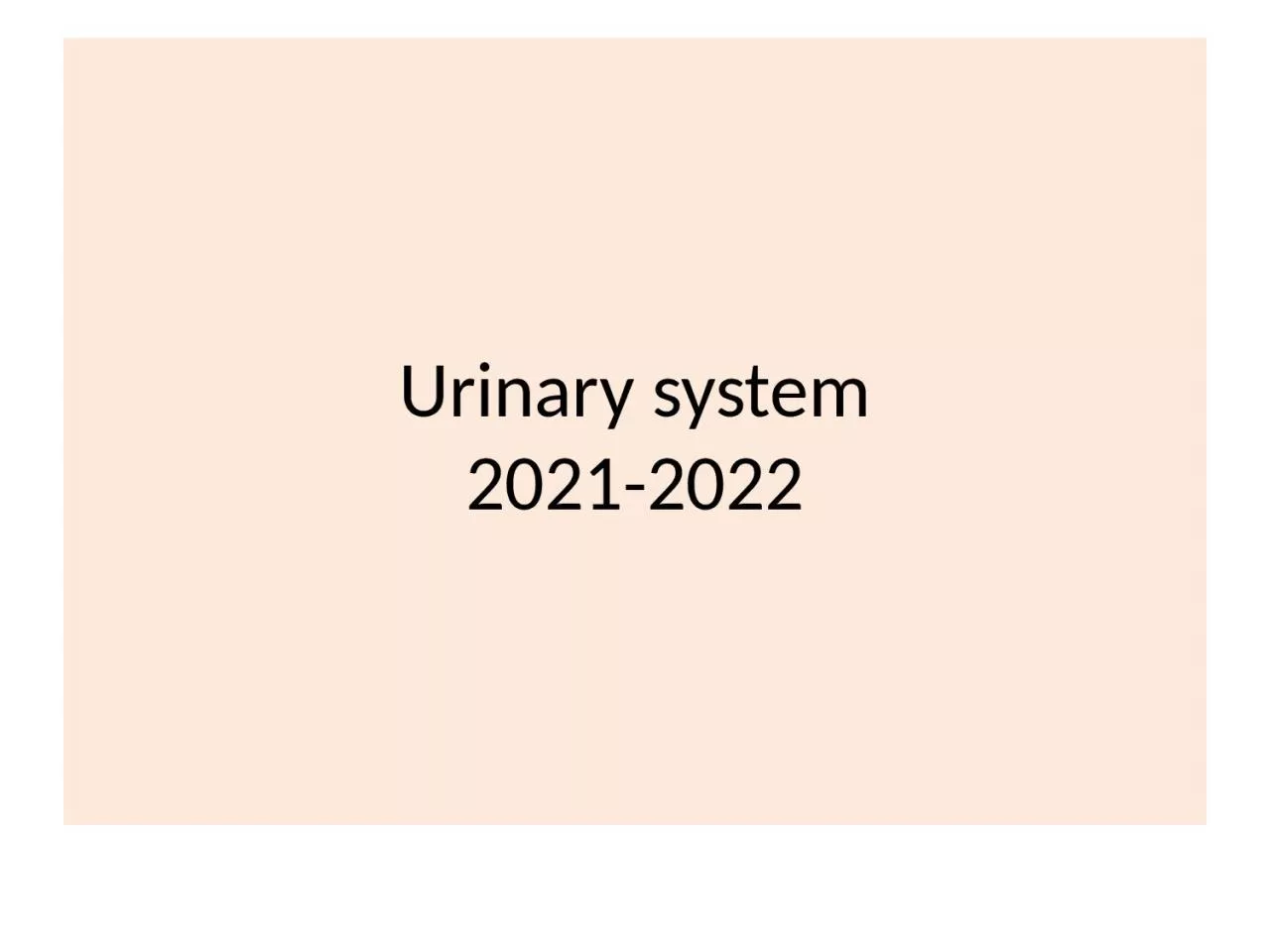 PPT-Urinary system 2021-2022