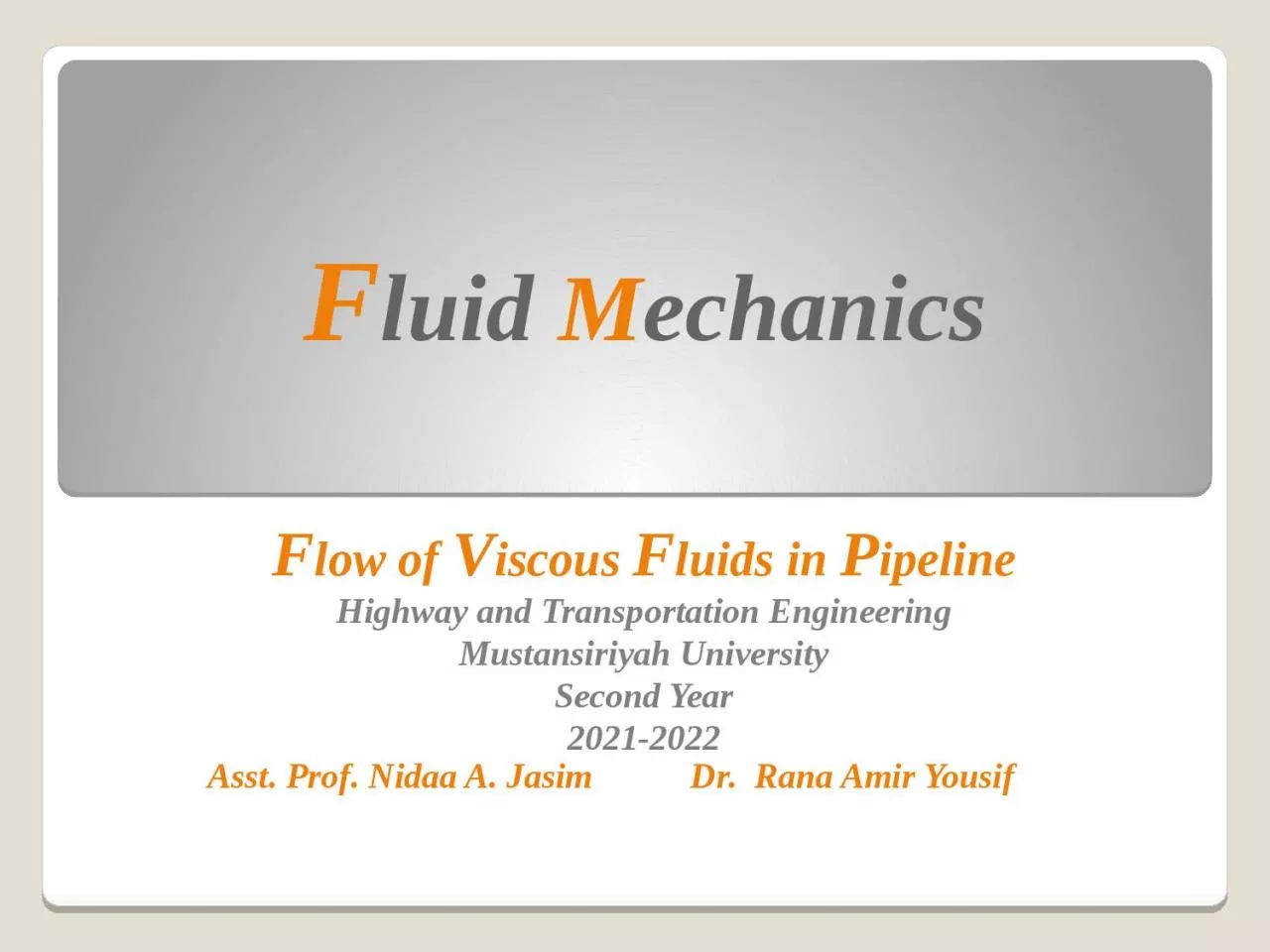 PPT-F luid M echanics F low of