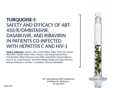 TURQUOISE-I: SAFETY AND EFFICACY OF ABT-450/R/OMBITASVIR, DASABUVIR, AND RIBAVIRIN IN PATIENTS CO-I