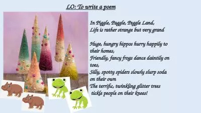 LO: To write a poem In Piggle,