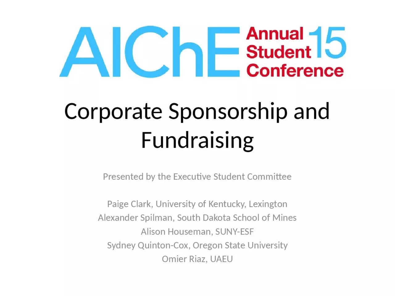 Corporate Sponsorship and Fundraising
