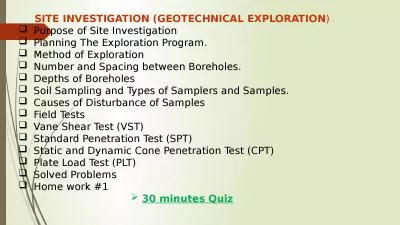 SITE INVESTIGATION (GEOTECHNICAL EXPLORATION