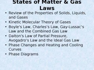 States of Matter & Gas Laws