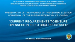 12 TH  EUROPEAN CONFERENCE OF ELECTORAL MANAGEMENT BODIES