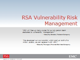RSA Vulnerability Risk Management