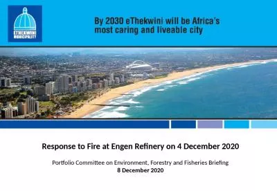 Response to Fire  at Engen Refinery on 4 December 2020