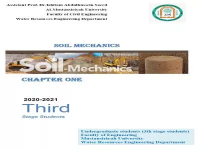 SOIL BEHAVIOUR AND SOIL FORMATION