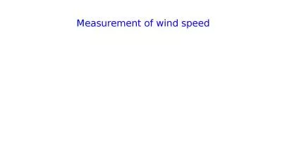 Measurement of wind speed