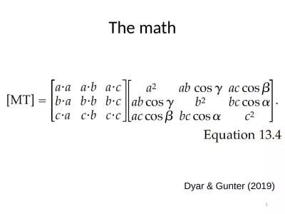 The math 1 Dyar  & Gunter (2019)