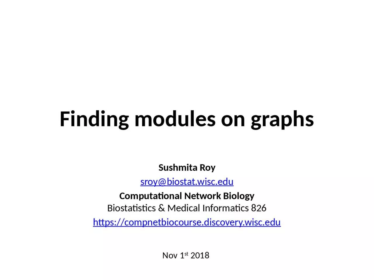 PPT-Finding modules on graphs