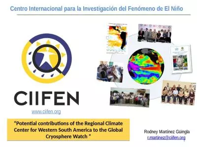 www.ciifen.org Rodney Martínez Güingla