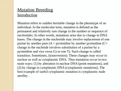 Mutation Breeding Introduction