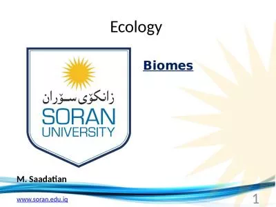 Ecology  M.  Saadatian Biomes