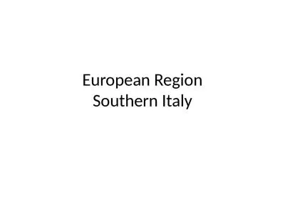 European Region Southern Italy