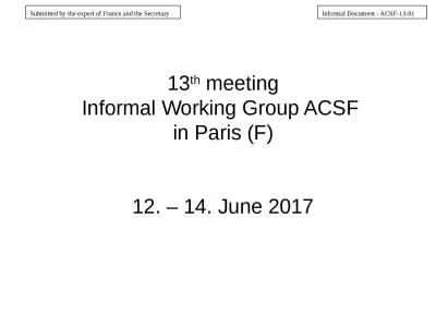 Informal Document - ACSF