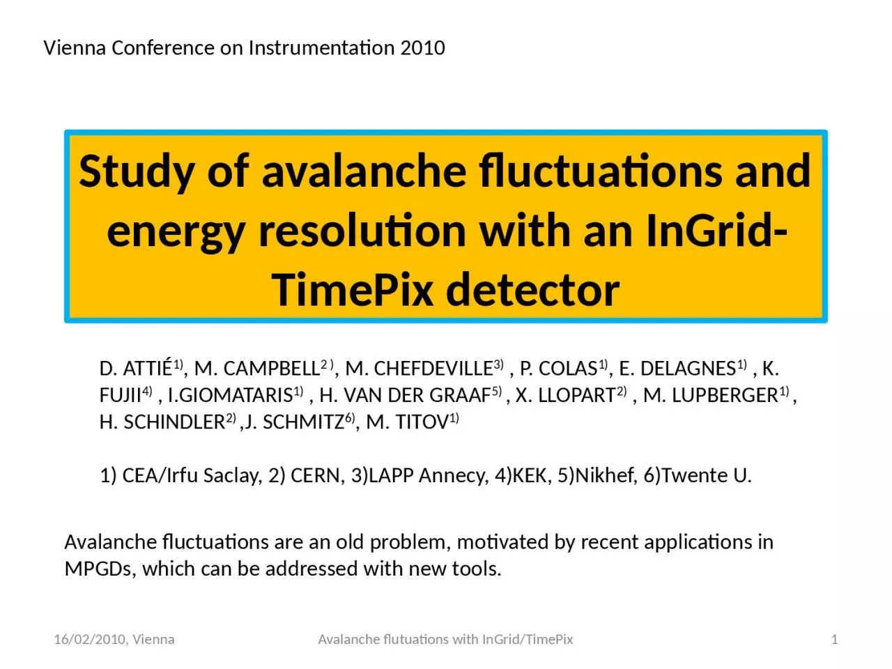 PPT-Study of avalanche fluctuations and energy resolution with an