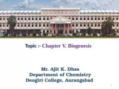 M r.  Ajit  K.  D has Department of Chemistry Deogiri