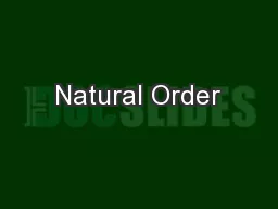 Natural Order