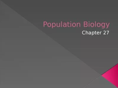 Population Biology Chapter 27