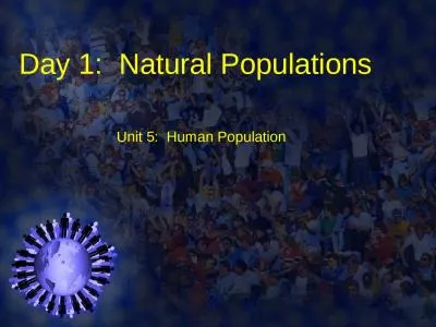 Day 1:  Natural Populations