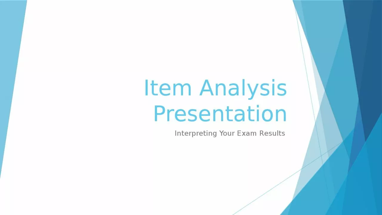 Item Analysis Presentation