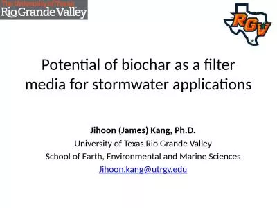 Potential of biochar as a filter media for stormwater applications