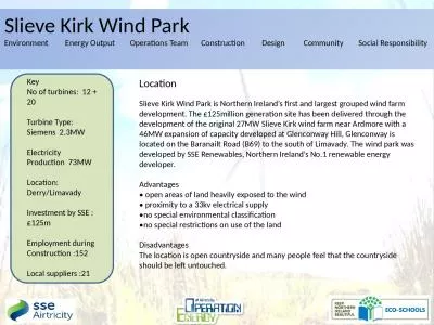 Slieve  Kirk Wind Park Environment         Energy Output        Operations Team       Construction