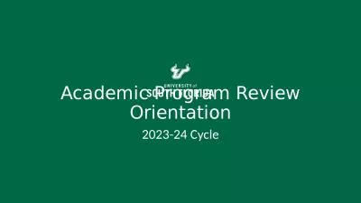 Academic Program Review Orientation