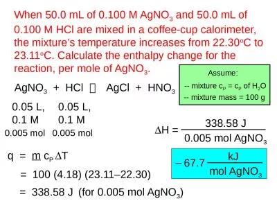 AgNO 3   +  HCl    When 50.0 mL of 0.100 M AgNO