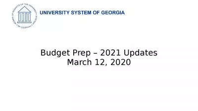 Budget Prep – 2021 Updates