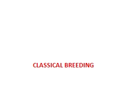 PPT-Classical Breeding Objectives