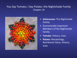 You Say Tomato, I Say Potato: the Nightshade Family