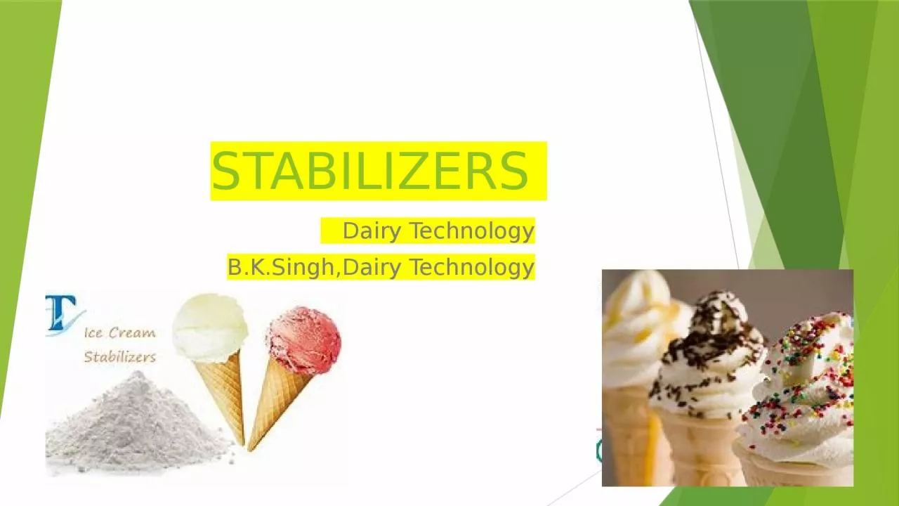 PPT-STABILIZERS Dairy Technology