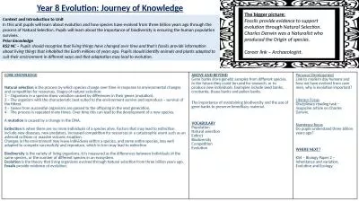 Year 8 Evolution: Journey of Knowledge