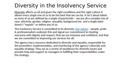 Diversity in the Insolvency Service