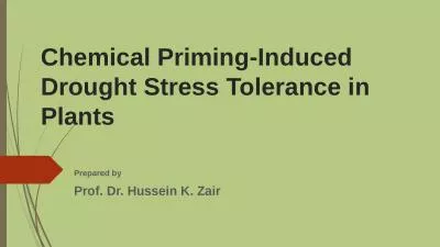 Chemical Priming-Induced Drought Stress Tolerance in Plants