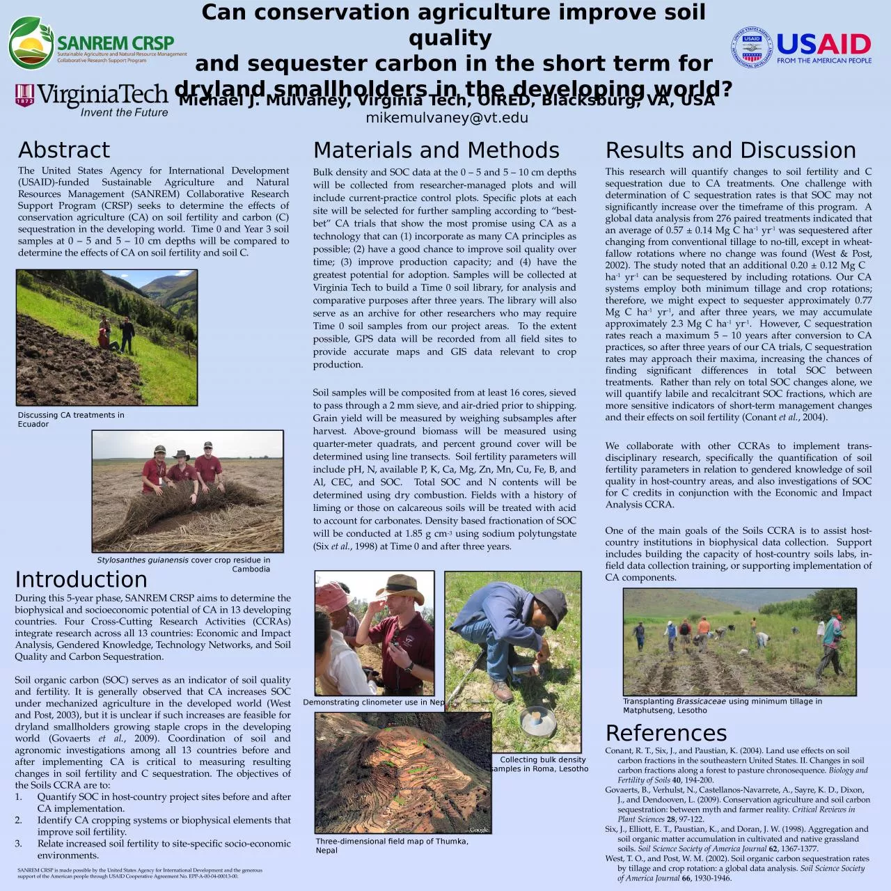 Can conservation agriculture improve soil quality