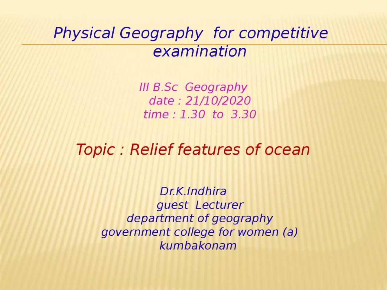 Physical Geography  for competitive  examination