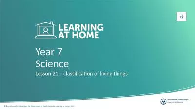 Year 7 Lesson 21 – classification of living things