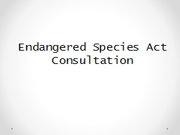 Endangered Species Act Consultation