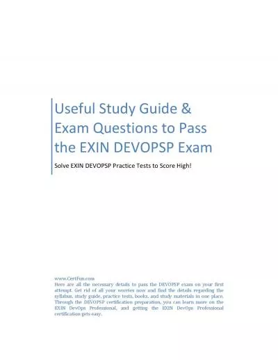 Useful Study Guide & Exam Questions to Pass the EXIN DEVOPSP Exam