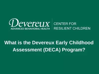 What is the Devereux Early Childhood Assessment (DECA) Program?