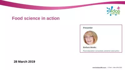 Food science in action 28 March 2019