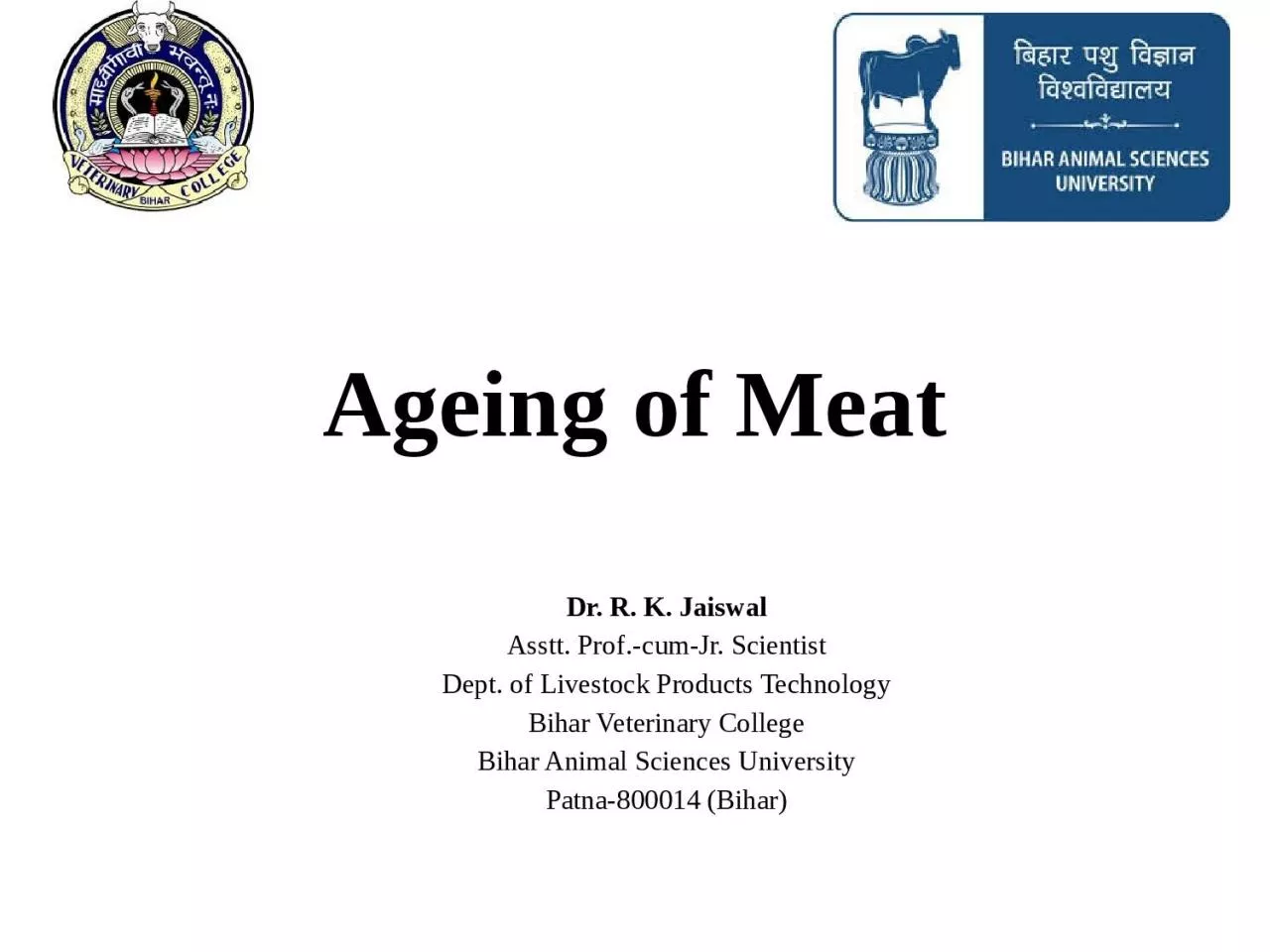 PPT-Ageing of Meat Dr. R. K.