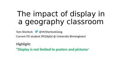The impact of display in a geography classroom