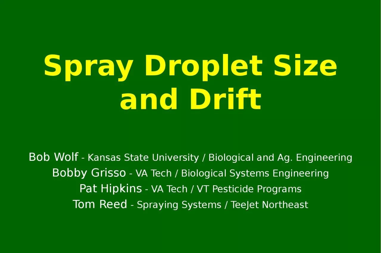 PPT-Spray Droplet Size and Drift